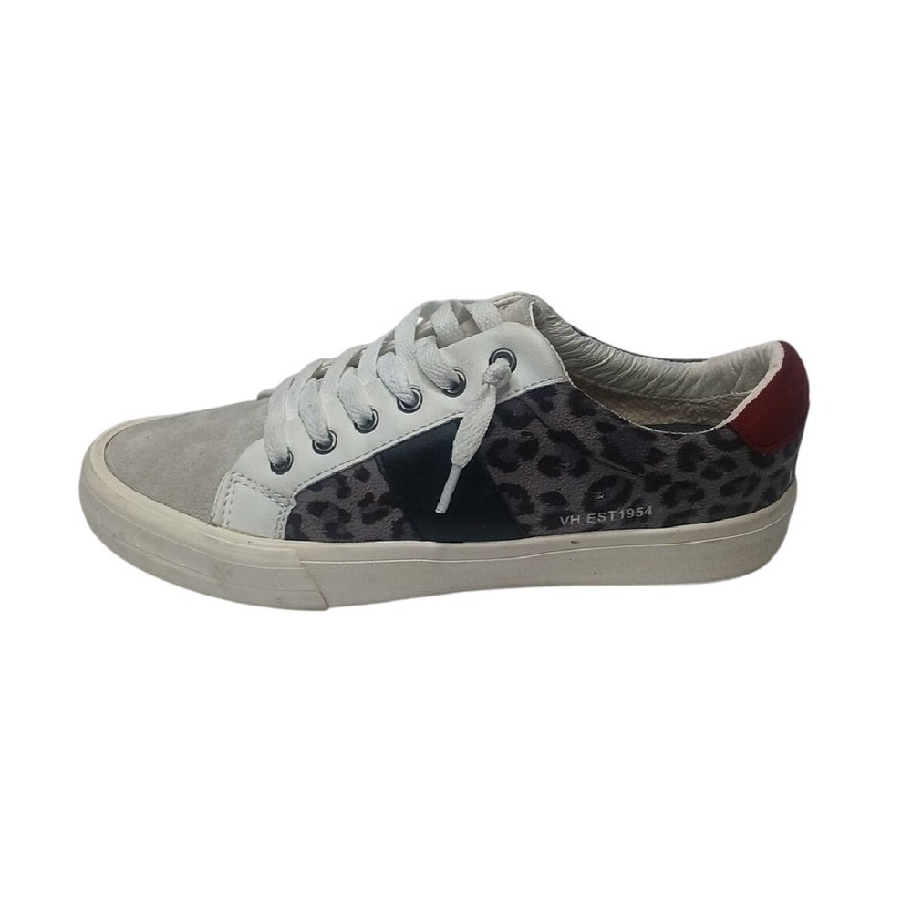 Steve Madden Dina Sneakers Women 7 Grey Cheetah Leopard Low‎ Top Distressed